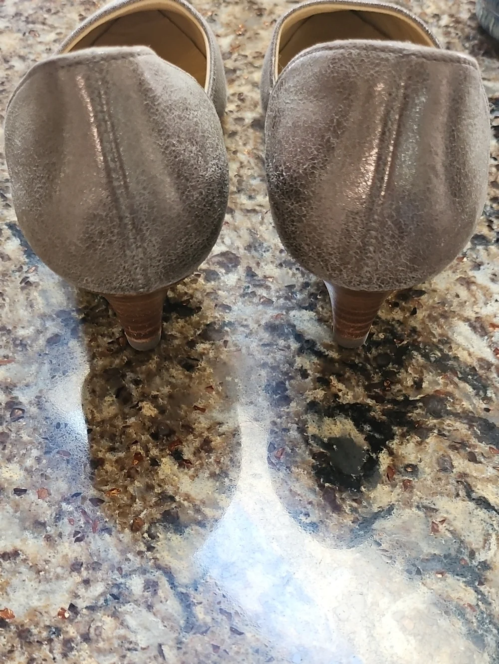Paul Green Metallic D'orsay Kitten Heels
